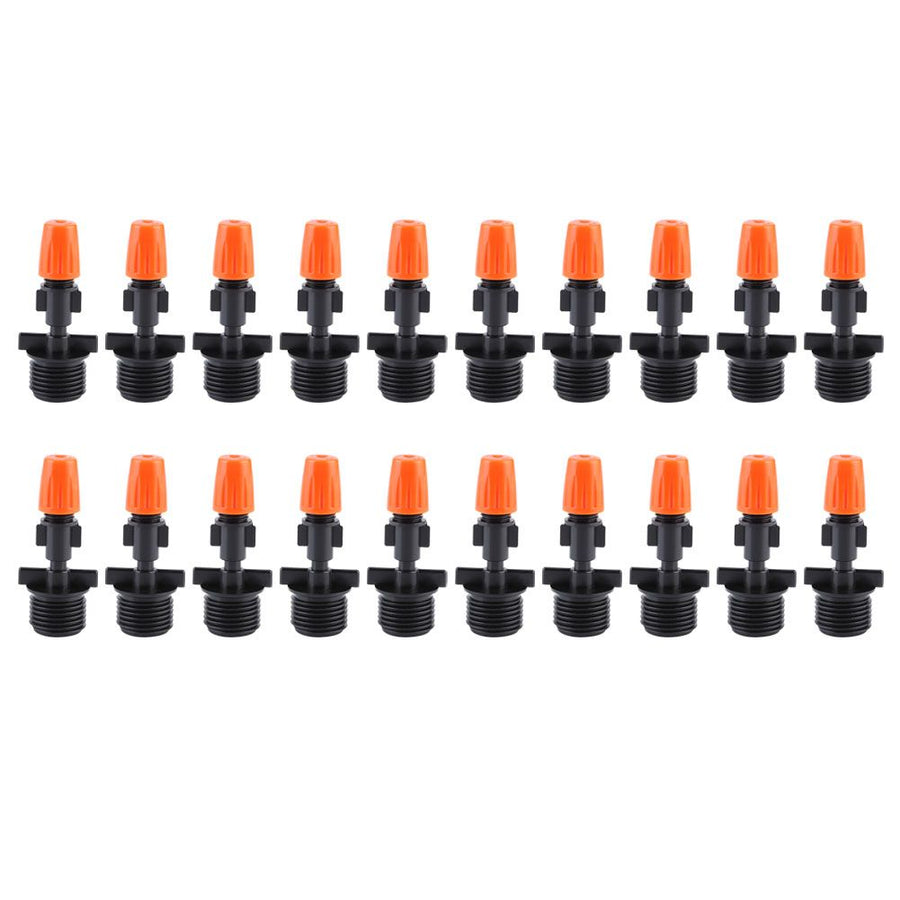 20Pcs G1/2in Single Head Orange Garden Irrigation Misting Spray Nozzle for Greenhouse Use