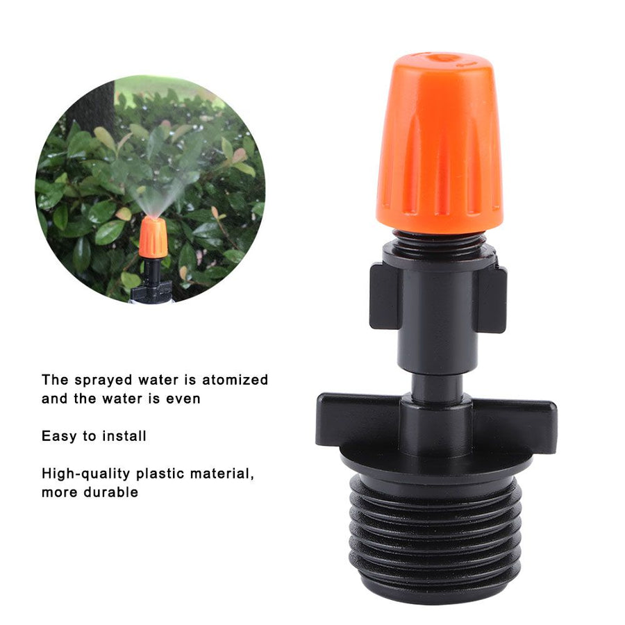 20Pcs G1/2in Single Head Orange Garden Irrigation Misting Spray Nozzle for Greenhouse Use