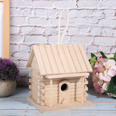 Hanging Wooden Bird Nests House Nesting Box Birdhouse Accessories for Parrots Pets Handicraft