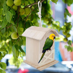 Mini Outdoor Wooden Bird House Nesting Cage Accessory for Garden Patio Decoration Ornament