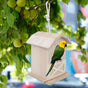 Mini Outdoor Wooden Bird House Nesting Cage Accessory for Garden Patio Decoration Ornament