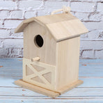 Mini Outdoor Wooden Bird House Nesting Cage Accessory for Garden Patio Decoration Ornament