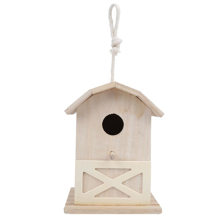 Mini Outdoor Wooden Bird House Nesting Cage Accessory for Garden Patio Decoration Ornament