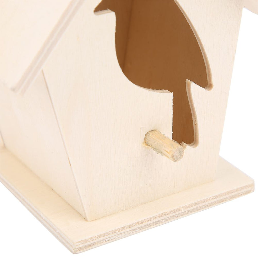 2Pcs Outdoor Hanging Wooden Birdhouse Birds Nesting Box Crafts Ornament Garden Decoration