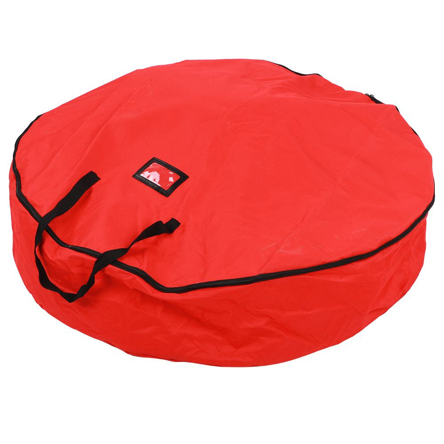 Red Christmas Gift Storage Bag Decoration Bell Wreath Garland Container Waterproof Dustproof