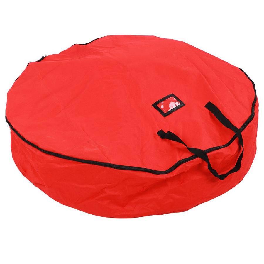 Red Christmas Gift Storage Bag Decoration Bell Wreath Garland Container Waterproof Dustproof