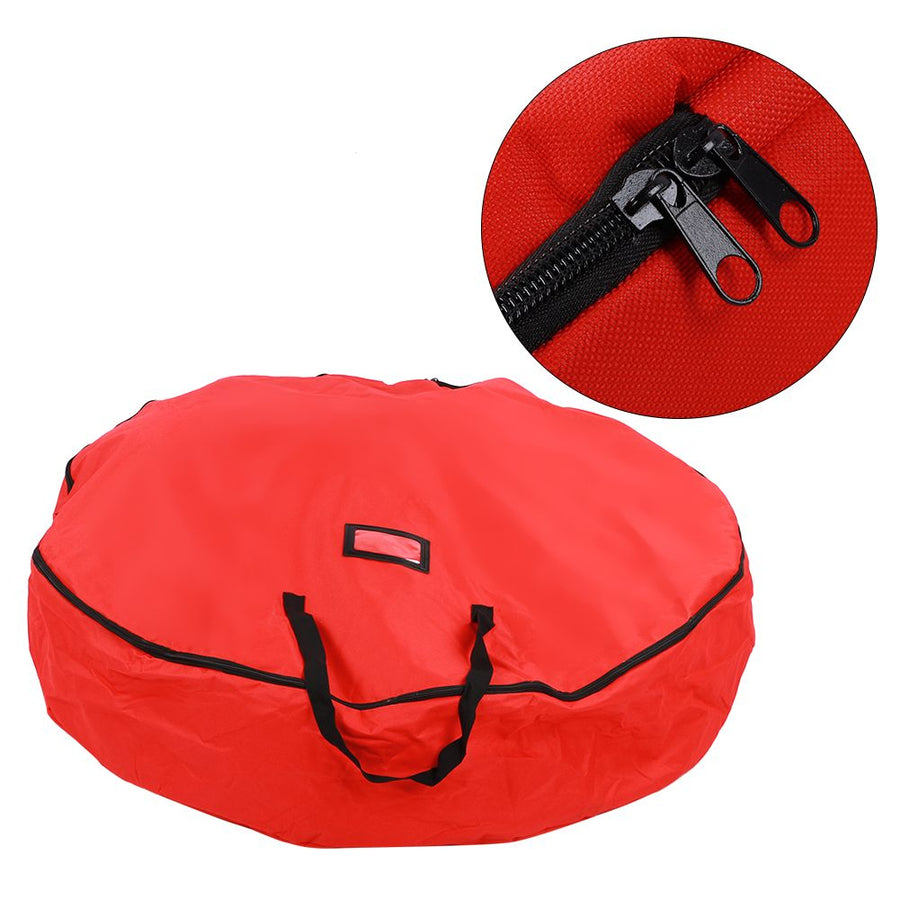 Red Christmas Gift Storage Bag Decoration Bell Wreath Garland Container Waterproof Dustproof