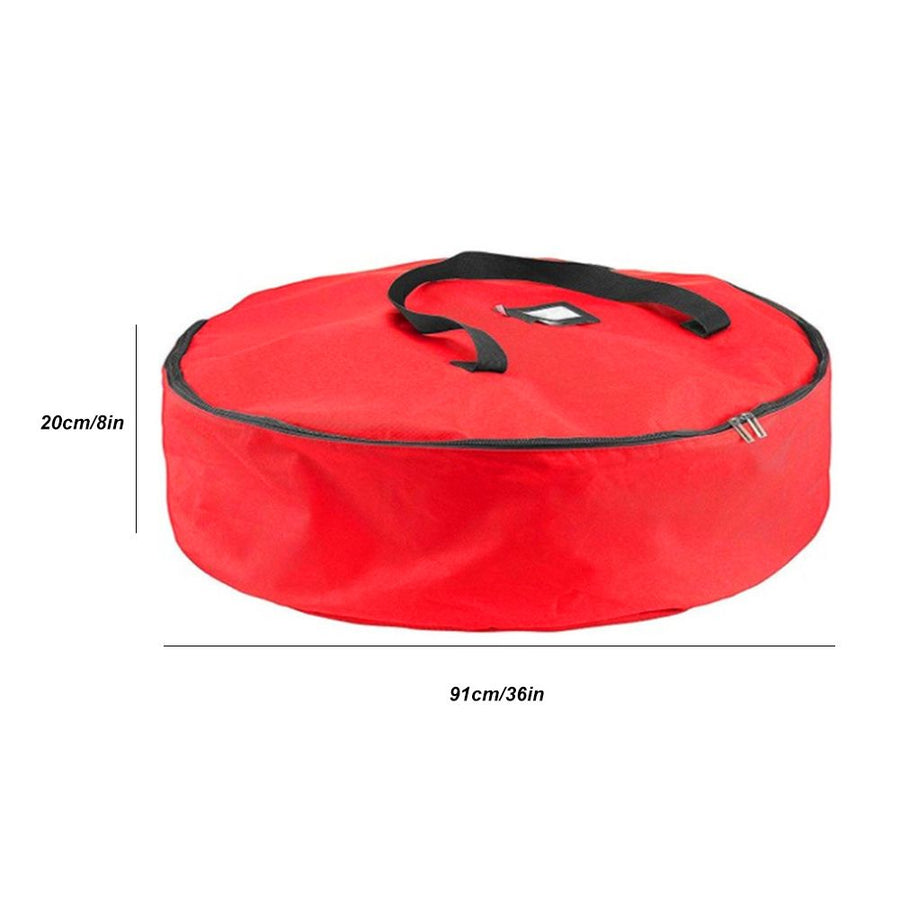 Red Christmas Gift Storage Bag Decoration Bell Wreath Garland Container Waterproof Dustproof