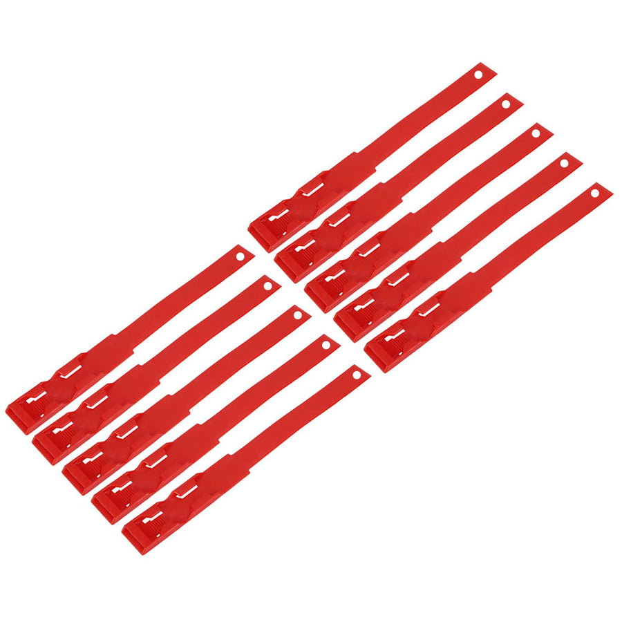 10pcs Identification ID Collars Bands Cow Cattle Marking Ring Supplies for Farm LivestockRed