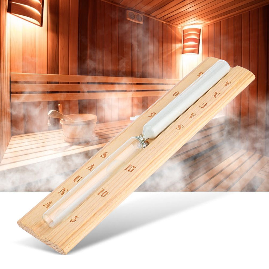 Wooden Sauna Hourglass 15 Minutes Sand Timer Countdown Clock Accessory for Sauna Spa Room