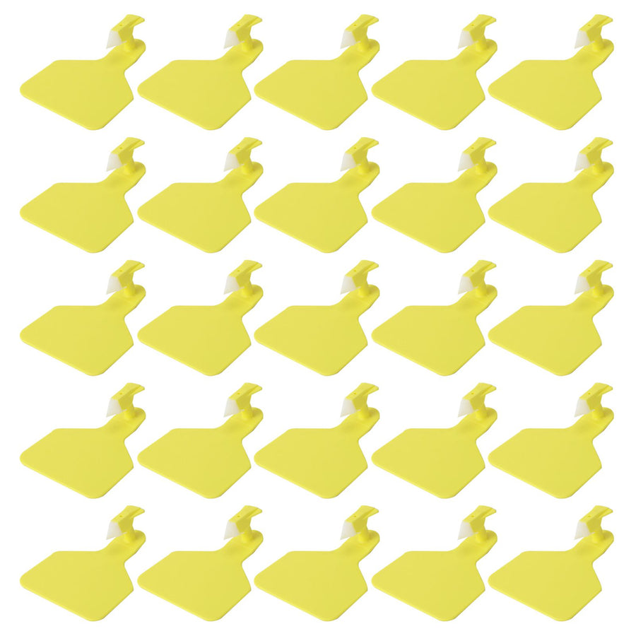 25PCS Livestock Cow Cattle Blank OnePiece Ear Tag Signs without Word Farm Animal Identification Card(M: 8.1x6.1CM )