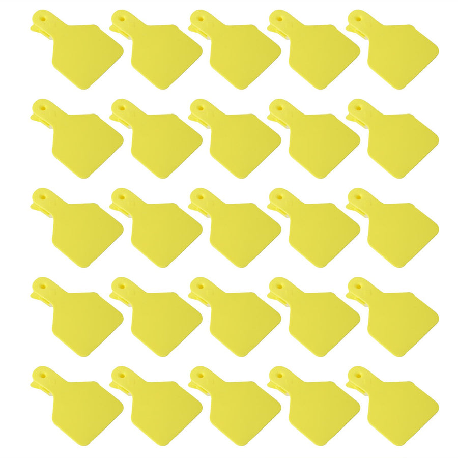 25PCS Livestock Cow Cattle Blank OnePiece Ear Tag Signs without Word Farm Animal Identification Card(M: 8.1x6.1CM )