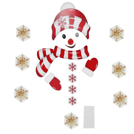 Funny Christmas refrigerator sticker set in waterproof PVC, 19 pieces, Christmas stickers on a fridge
