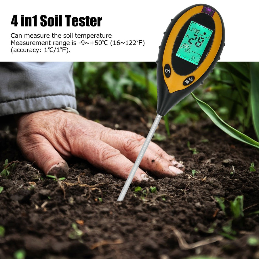 4 in1 Soil Tester Digital Humidity PH Illuminance MultiFunctional Sensor for Graden Farm Lawn