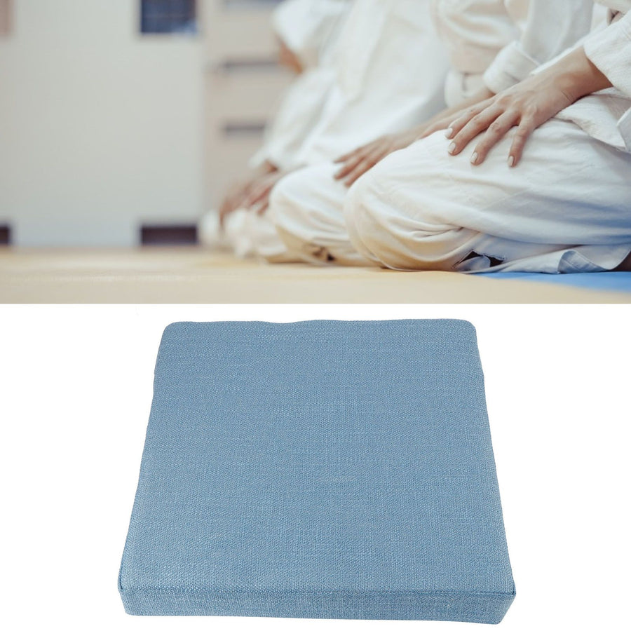 Household Square Soft Yoga Floor Cushion Removable Washable Meditation Mat CushionBlue 40 x 40 x 6cm (L x W x H)
