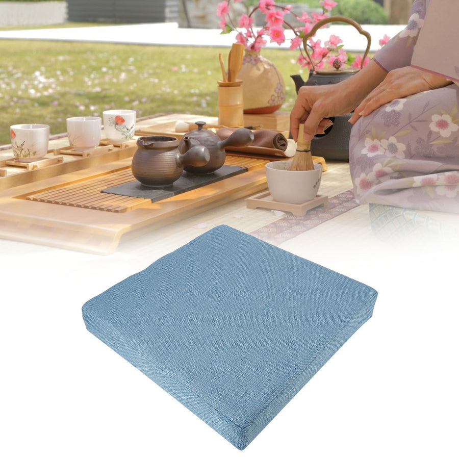 Household Square Soft Yoga Floor Cushion Removable Washable Meditation Mat CushionBlue 40 x 40 x 6cm (L x W x H)