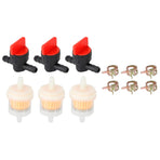 G1/4 Gas Tank Shut Cut Off Valve Filter Clamp Kit for Garden Brush Cutter Lawn Mower Carburetor