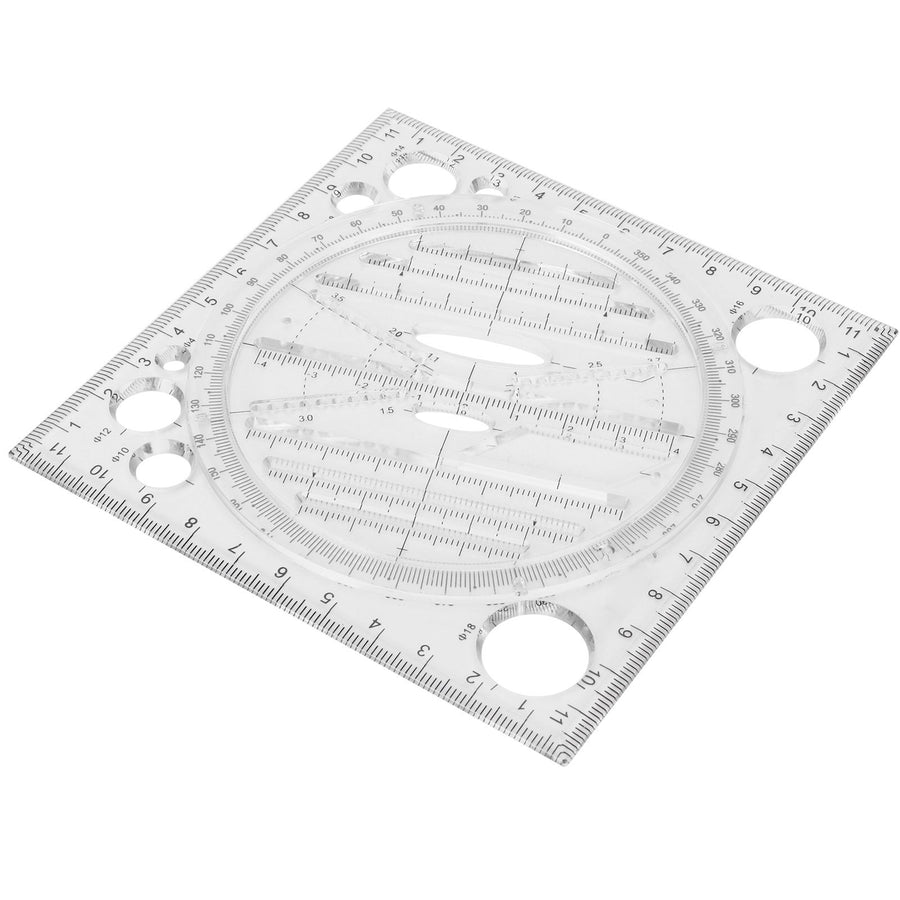 Multi Function Drawing Ruler Acrylic Art Design Woodworking Template Ruler Carpenter Tool