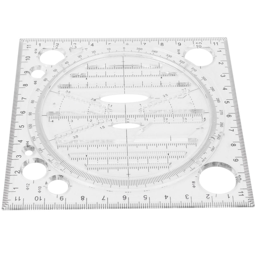 Multi Function Drawing Ruler Acrylic Art Design Woodworking Template Ruler Carpenter Tool