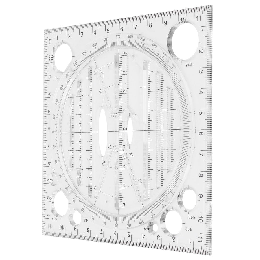 Multi Function Drawing Ruler Acrylic Art Design Woodworking Template Ruler Carpenter Tool