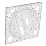 Multi Function Drawing Ruler Acrylic Art Design Woodworking Template Ruler Carpenter Tool