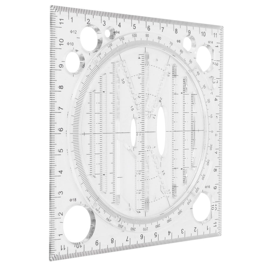Multi Function Drawing Ruler Acrylic Art Design Woodworking Template Ruler Carpenter Tool