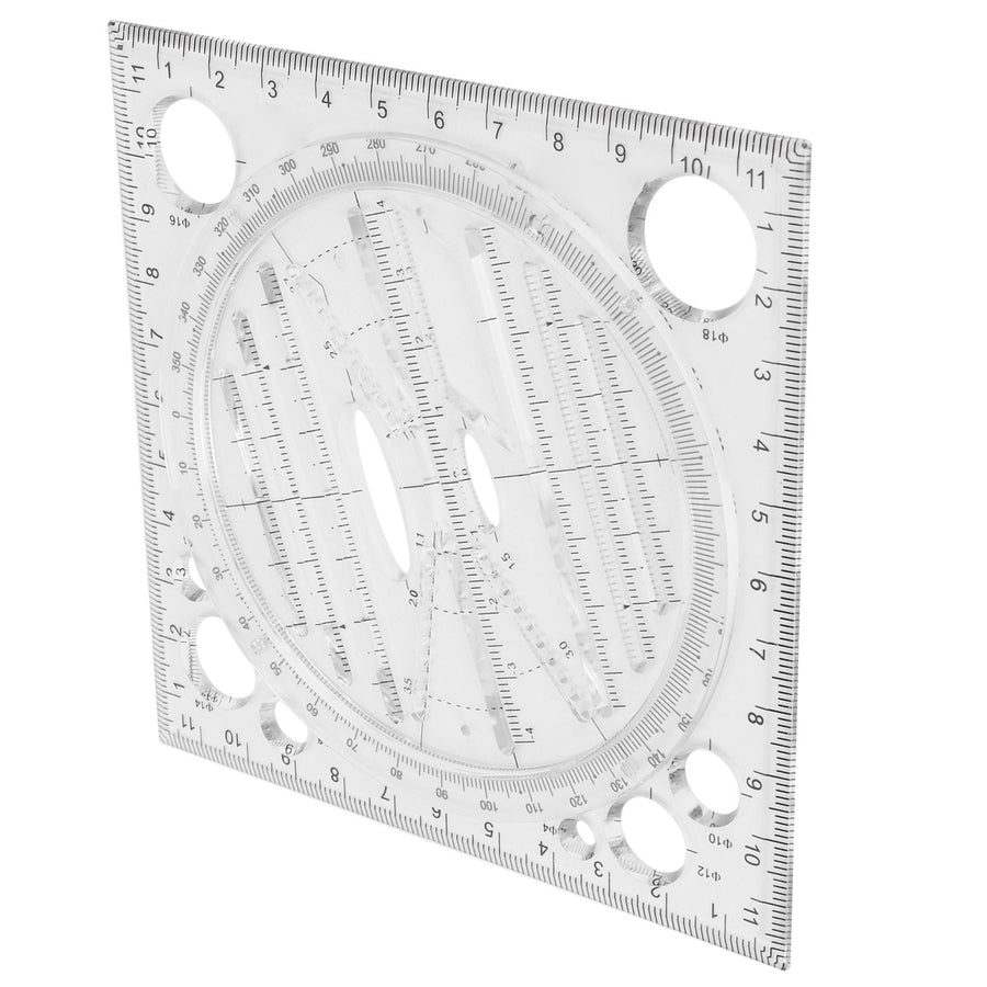 Multi Function Drawing Ruler Acrylic Art Design Woodworking Template Ruler Carpenter Tool