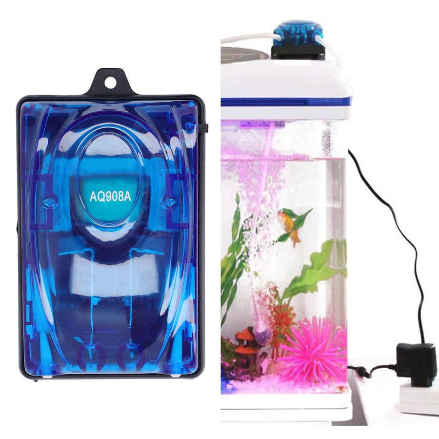 Powerful Fish Tank Air Pump Quiet Operation Double Outlets with Bubble Stone Aquarium Supplies