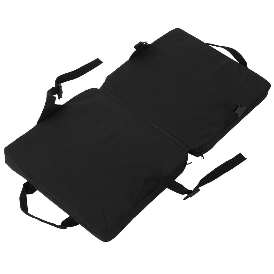 Folding Cushion Outdoor Portable Adjustable Camping Cushion Chair with Backrest Black
