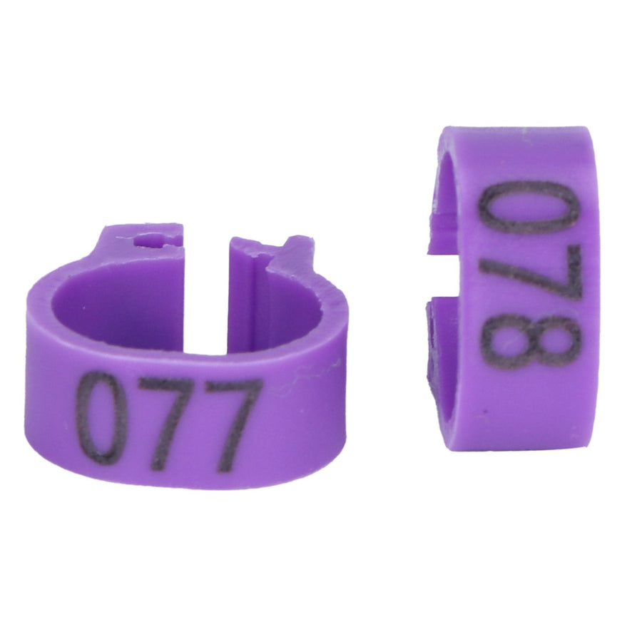 100pcs Birds Foot Rings Number Identification Pigeon Leg Bands Poultry Clip RingPurple