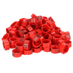 100Pcs Pigeons Identify Ring 001‑100 Numbered Poultry Leg Ring Bird Leg Bands Foot Ring12mm Red Ring with Number