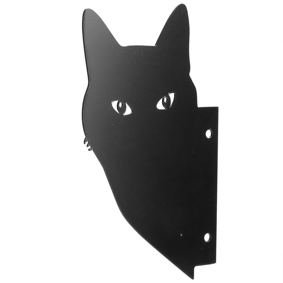 Simulation Acrylic Cat Statue Outdoor Garden Yards Ornaments Pest Deterrent Repeller Black