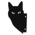 Simulation Acrylic Cat Statue Outdoor Garden Yards Ornaments Pest Deterrent Repeller Black
