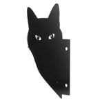Simulation Acrylic Cat Statue Outdoor Garden Yards Ornaments Pest Deterrent Repeller Black