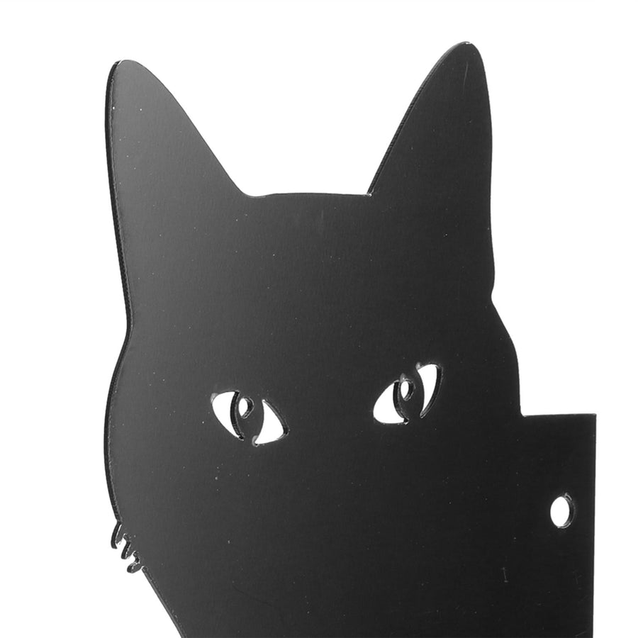 Simulation Acrylic Cat Statue Outdoor Garden Yards Ornaments Pest Deterrent Repeller Black