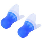 Swimming Waterproof Earplugs Flying Noise Reduction Silicone Ear Plug with Black Sealing BottleBlue Earplug