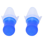 Swimming Waterproof Earplugs Flying Noise Reduction Silicone Ear Plug with Black Sealing BottleBlue Earplug