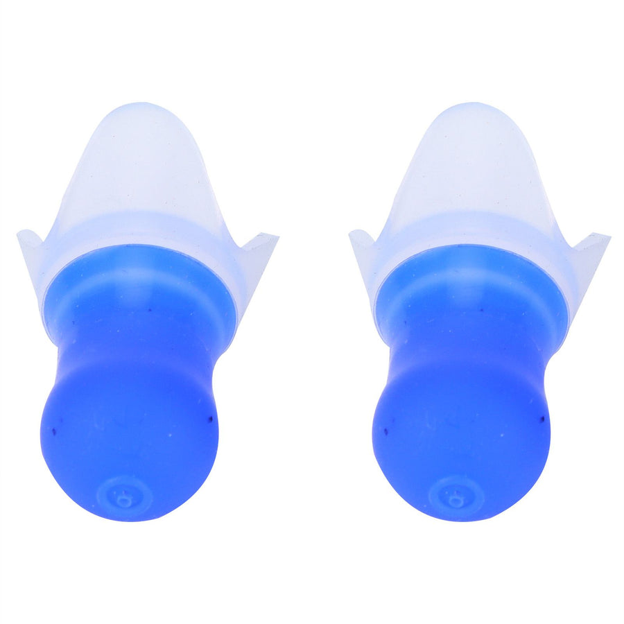 Swimming Waterproof Earplugs Flying Noise Reduction Silicone Ear Plug with Black Sealing BottleBlue Earplug