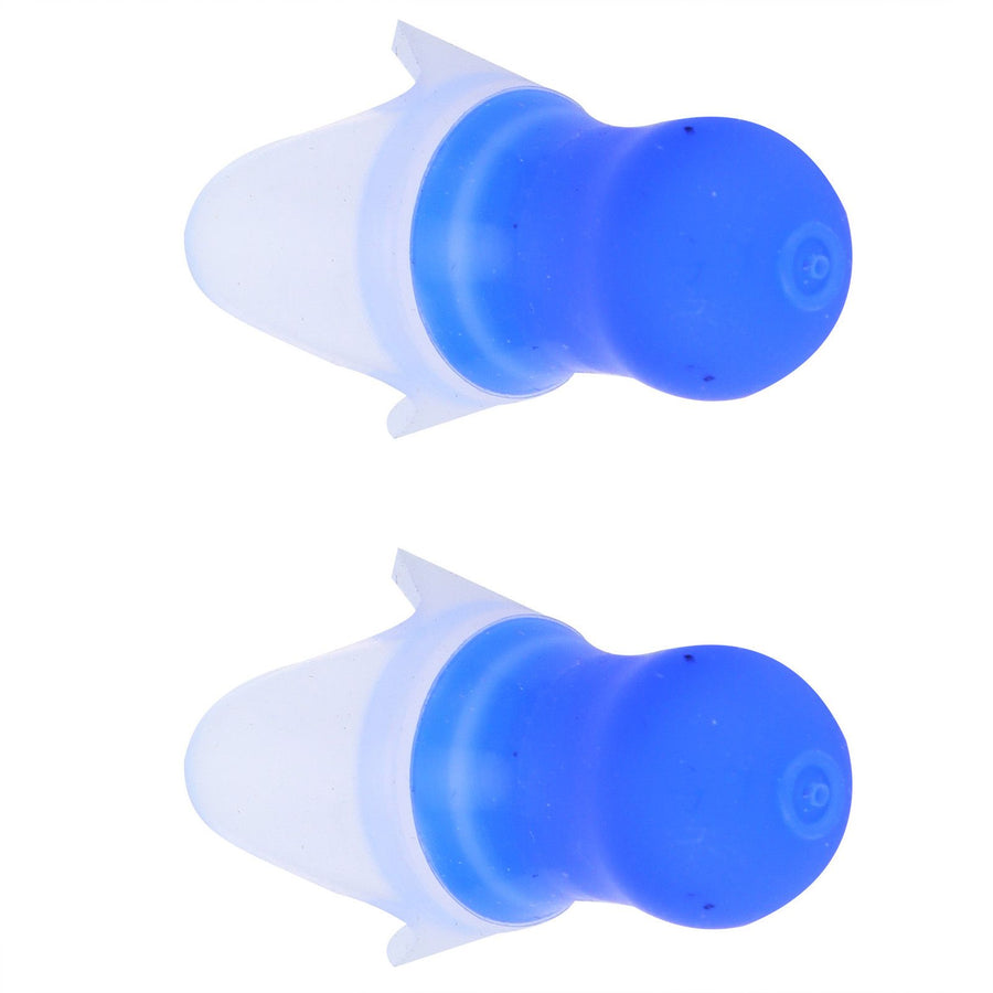 Swimming Waterproof Earplugs Flying Noise Reduction Silicone Ear Plug with Black Sealing BottleBlue Earplug
