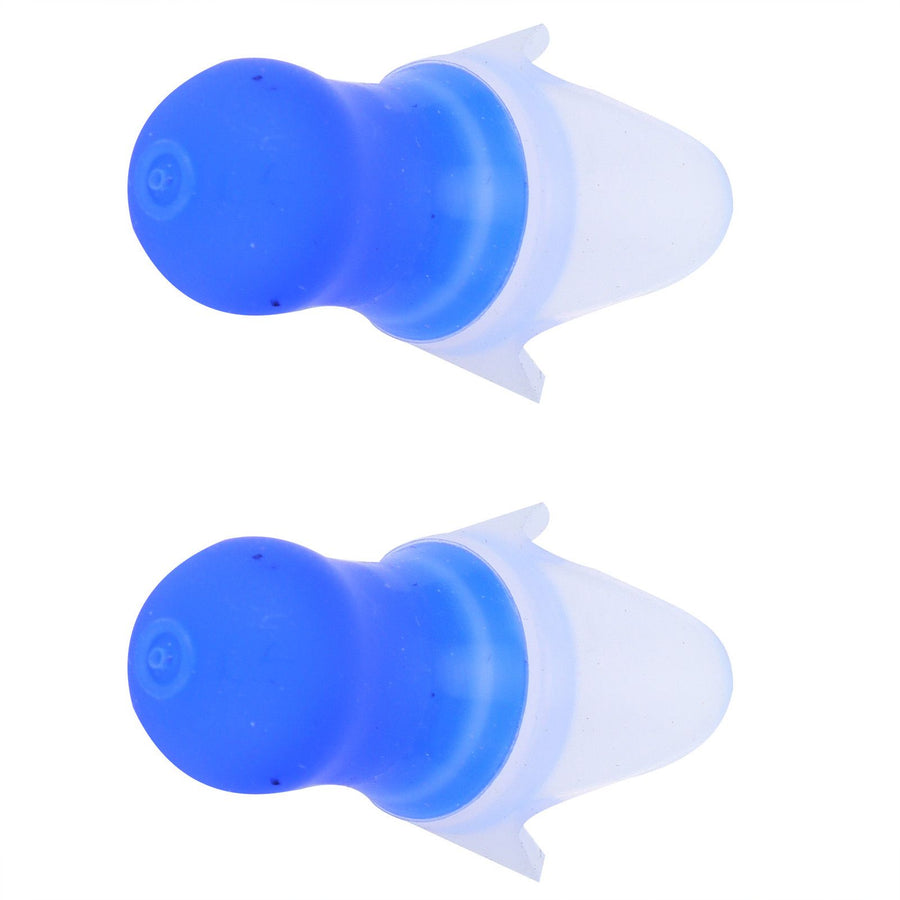 Swimming Waterproof Earplugs Flying Noise Reduction Silicone Ear Plug with Black Sealing BottleBlue Earplug