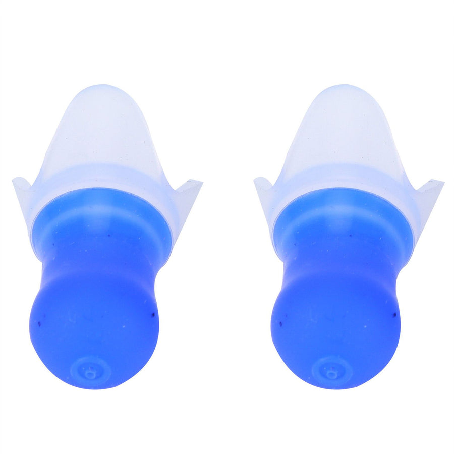 Swimming Waterproof Earplugs Flying Noise Reduction Silicone Ear Plug with Black Sealing BottleBlue Earplug