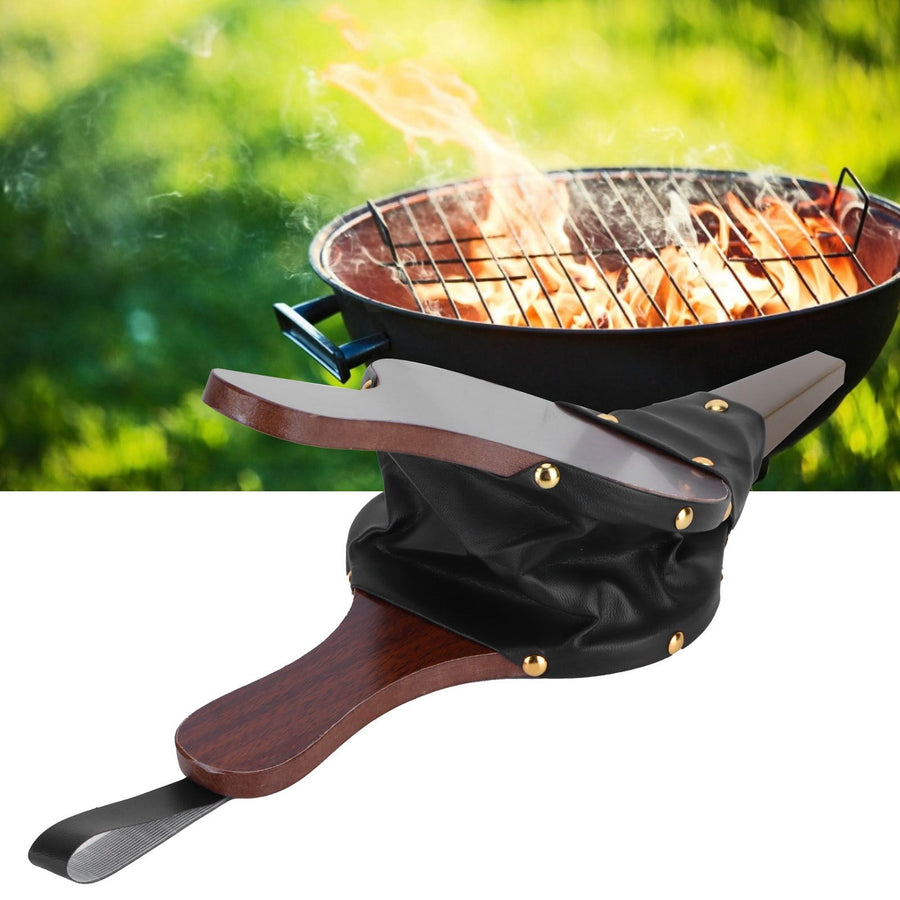 Manual Fireplace Bellow Wooden Barbecue Air Blower Outdoor Camping BBQ Accessory