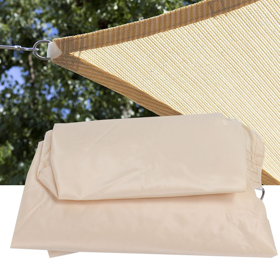 Equilateral Triangular Shade Sail Portable Rainproof Shade Canoy for Outdoor Garden SummerBeige 5x5x5m