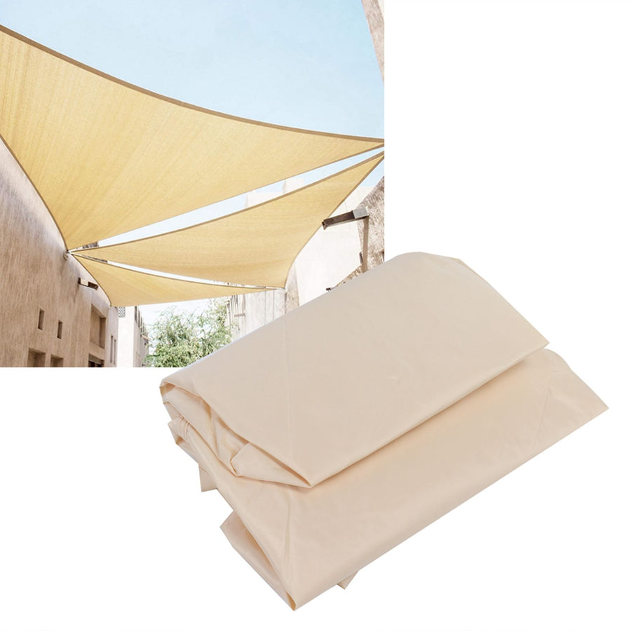Equilateral Triangular Shade Sail Portable Rainproof Shade Canoy for Outdoor Garden SummerBeige 5x5x5m