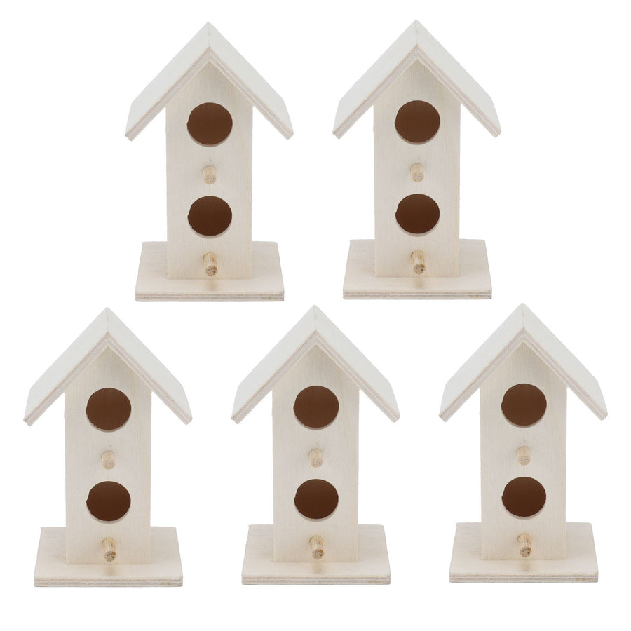 5Pcs Wood Birdhouse Garden Weatherproof Nesting Bird Cage for Bluebird Finch Chickadee
