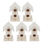 5Pcs Wood Birdhouse Garden Weatherproof Nesting Bird Cage for Bluebird Finch Chickadee