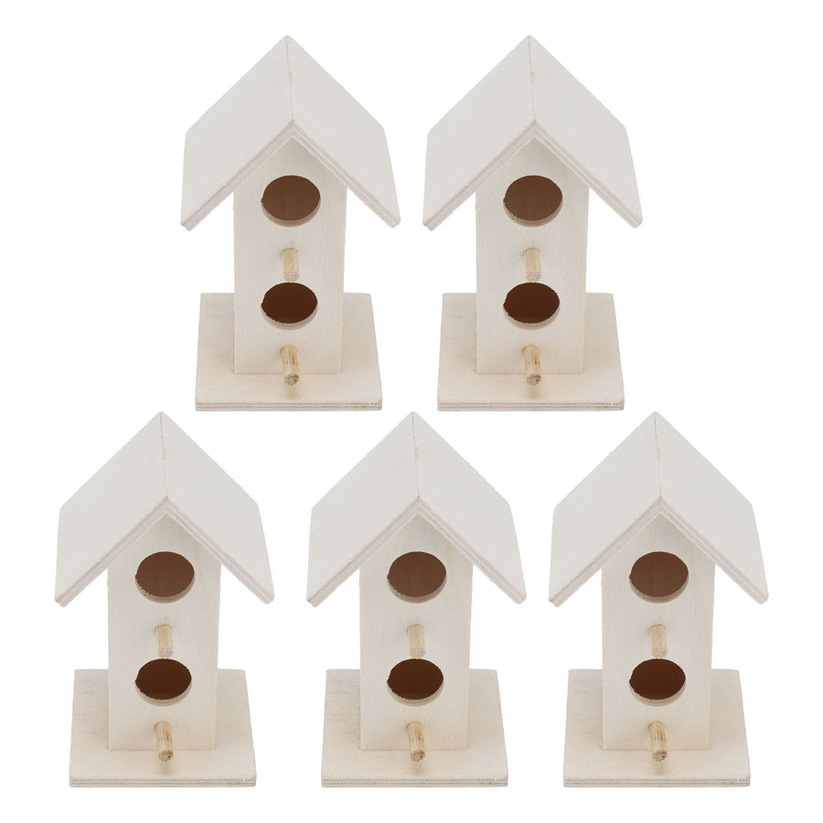 5Pcs Wood Birdhouse Garden Weatherproof Nesting Bird Cage for Bluebird Finch Chickadee
