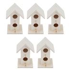 5Pcs Wood Birdhouse Garden Weatherproof Nesting Bird Cage for Bluebird Finch Chickadee