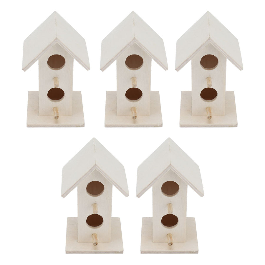 5Pcs Wood Birdhouse Garden Weatherproof Nesting Bird Cage for Bluebird Finch Chickadee