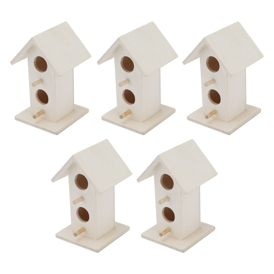 5Pcs Wood Birdhouse Garden Weatherproof Nesting Bird Cage for Bluebird Finch Chickadee
